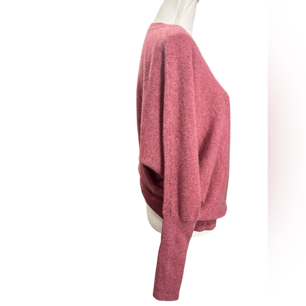 Garnet Hill 100% Cashmere V-Neck Sweater Rosewood Pink Small Soft Luxury Knit - Picture 5 of 10